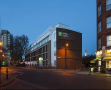 An external view of the Holiday Inn Express London Vauxhall Nine Elms