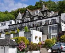 An image of the extensive 4-star Beech Hill Hotel & Spa near Bowness-on-Windermere overlooking Lake Windermere.