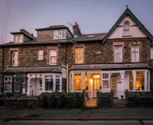 An exterior view of the front of the property,  The four-star Glen Wynne Guest House in Windermere within the stunning Lake District.