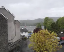 An image from the 'he Bay House Lake View Guest House'  with the Lake and fells visible.