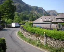 The Black Bull Inn and Hotel with views of Fells in Coniston village