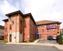 An external view of the Premier Inn Birmingham City Centre Broad Street