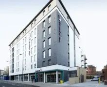 An external view of the Premier Inn Derby City Centre Cathedral Quarter