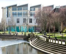 An external view of the Premier Inn Derby City Centre Riverlights