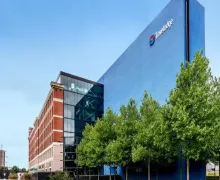 An external view of the Travelodge Birmingham Fort Dunlop