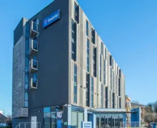 An external view of the Travelodge Chatham Maritime Hotel