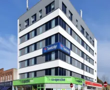 An external view of the Travelodge London Raynes Park