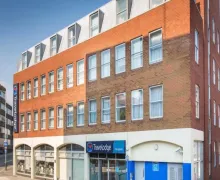 An external view of the Travelodge Norwich Central Riverside