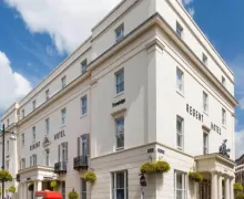 An external view of the Travelodge The Regent Hotel Leamington Spa