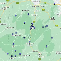Shropshire Hills AONB Hotels Map